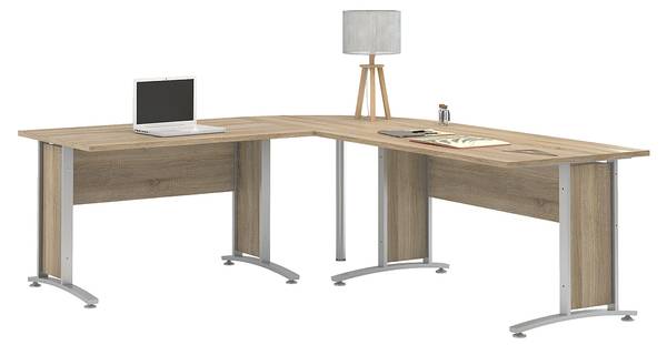 Schreibtisch Prisme A Braun - Holz teilmassiv - 200 x 74 x 200 cm