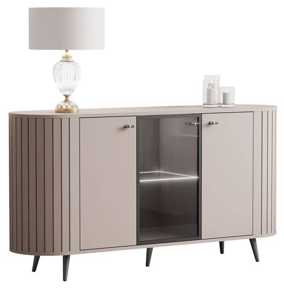 Dressoir ELODIE II 3D beige - zwart