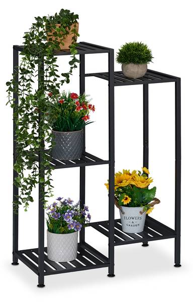 Plantenrek metaal voor woonkamer zwart - ijzer - staal - 55 x 81 x 55 cm