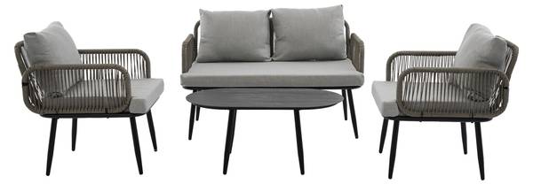 Ensemble de quatre pièces de jardin Gris - Matière plastique - 120 x 74 x 74 cm