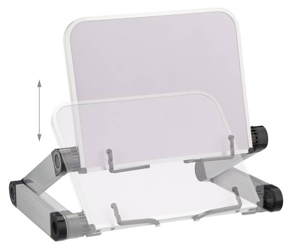 Höhenverstellbarer Buchständer Schwarz - Silber - Weiß - Aluminium - 39 x 45 x 27 cm