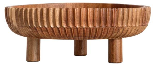 Servierteller RILLET Braun - Holz teilmassiv - 26 x 9 x 26 cm