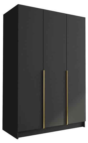 Kleiderschrank Calia I Schwarz - Gold