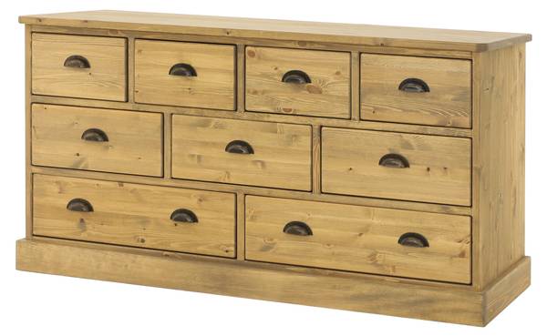 Kommode Dakota 1 Braun - Kiefer - Stahl - 152 x 80 x 45 cm