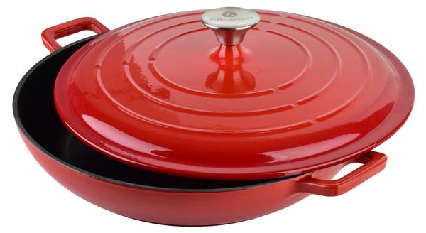 Bratpfanne RODELUXE Rot - Metall - 31 x 6 x 31 cm