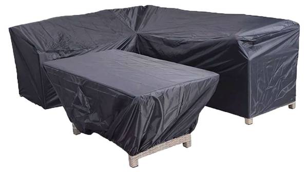 Beschermhoes lounge dining Coverit 2 dlg grijs - polyester - 255 x 80 x 205 cm