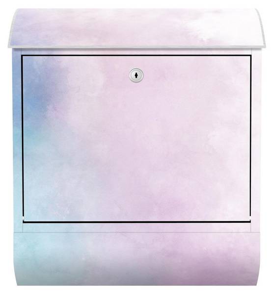 Briefkasten Aquarellstruktur Symbiose Violett - Stahl - 39 x 46 x 13 cm