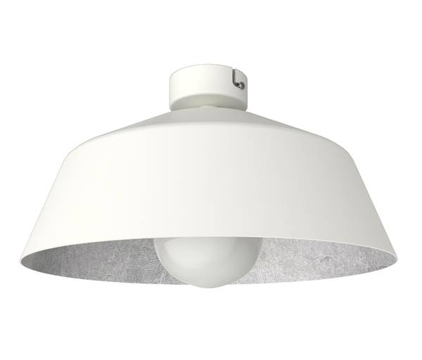 Plafonnier Tokyo Argenté - Blanc - Abat-jour diamètre : 35 cm