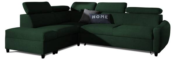 Ecksofa ANTON Stoff Esito Dunkelbraun - Ecke davorstehend links
