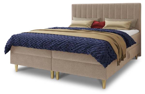 Boxspringbett Gold Beige - Liegefläche Breite: 180 cm