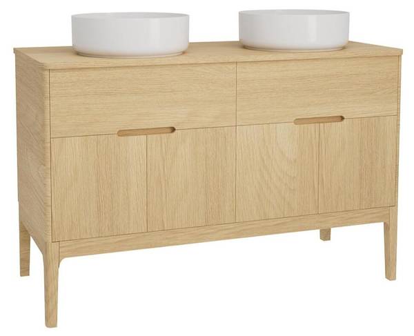 Badmöbel-Set ALASKA 2-teilig Braun - Holzwerkstoff - 120 x 78 x 50 cm