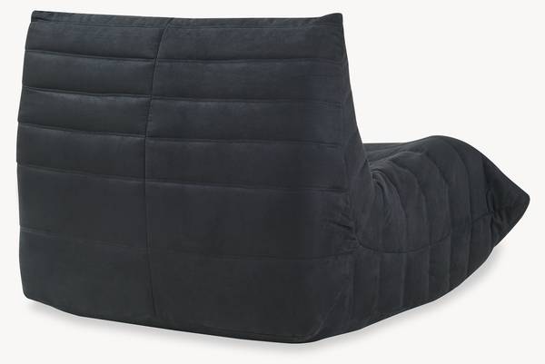 Bodensessel Kodsø Schwarz - Kunstleder - Textil