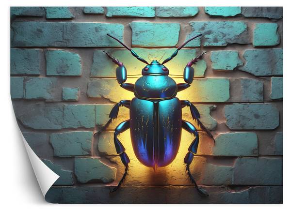 Fototapete Neon Insekten Tiere 100 x 70 cm