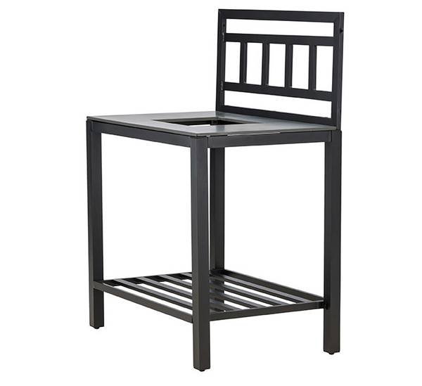 Outdoorküche Alicante Schwarz - Metall - 60 x 128 x 90 cm
