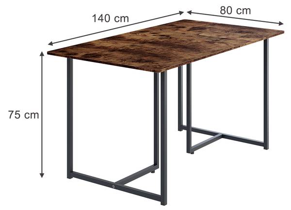Esstisch Merido 55287 Braun - Holzwerkstoff - 140 x 75 x 80 cm