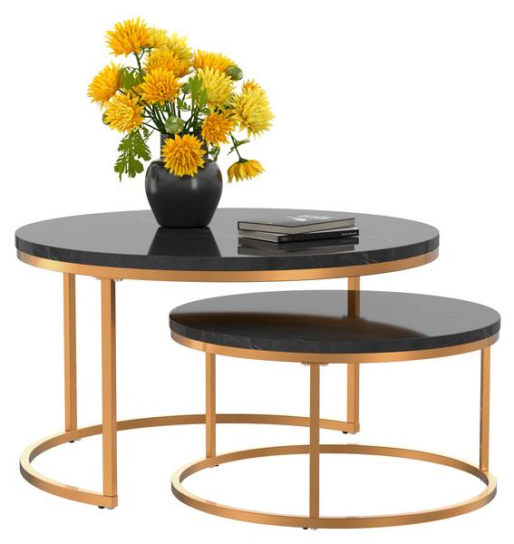 Couchtisch ZY-002 Schwarz - Gold