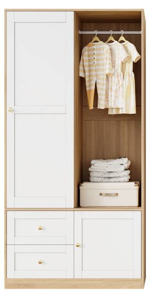 Kinderkleiderschrank NaturLucy Braun - Holzwerkstoff - 90 x 180 x 50 cm