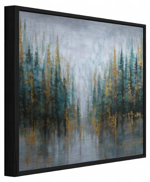 Metalbild mit Rahmen Wald ADS16216 80 x 80 cm