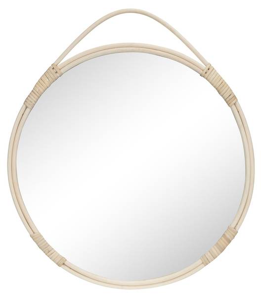 Gerahmter Spiegel Malo Braun - Rattan - 50 x 50 x 2 cm