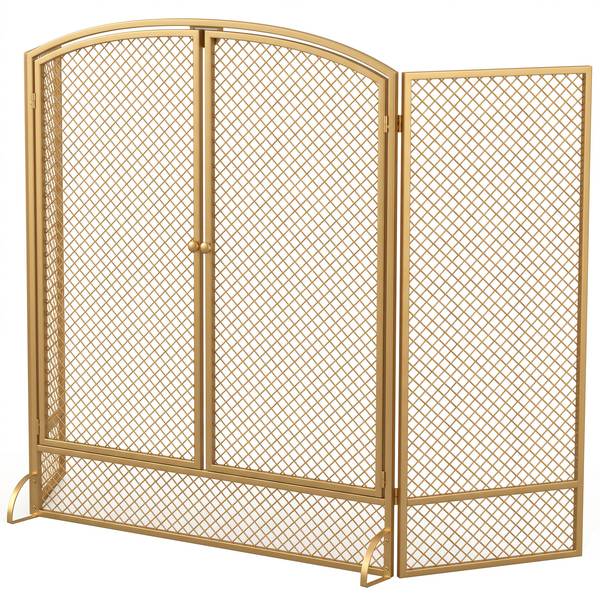 Kaminschutzgitter 820-506V00GD Gold - Metall - 10 x 75 x 122 cm