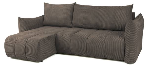 Ecksofa ONTARIO mit Schlaffunktion Braun - Ecke davorstehend links