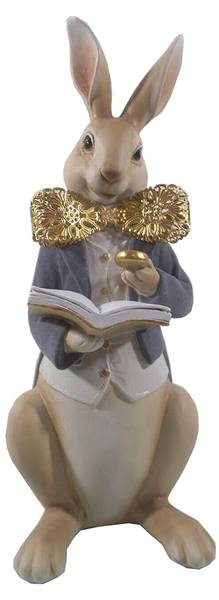 Beeld Konijn DekoEaster-Axel bruin - kunststof - 13 x 40 x 15 cm