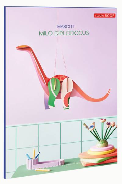 Wandobjekt Leuchtender Dinosaurier Naturfaser - Papier - 14 x 35 x 57 cm
