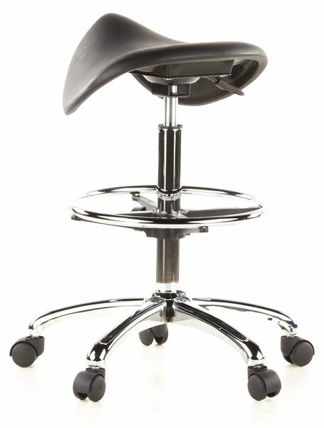 Sattelhocker TOP WORK 13 Schwarz - Flachgewebe - 62 x 85 x 62 cm