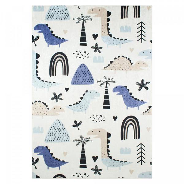 Tapis enfant DINO 160x230 bleu Bleu - Textile - 160 x 1 x 230 cm