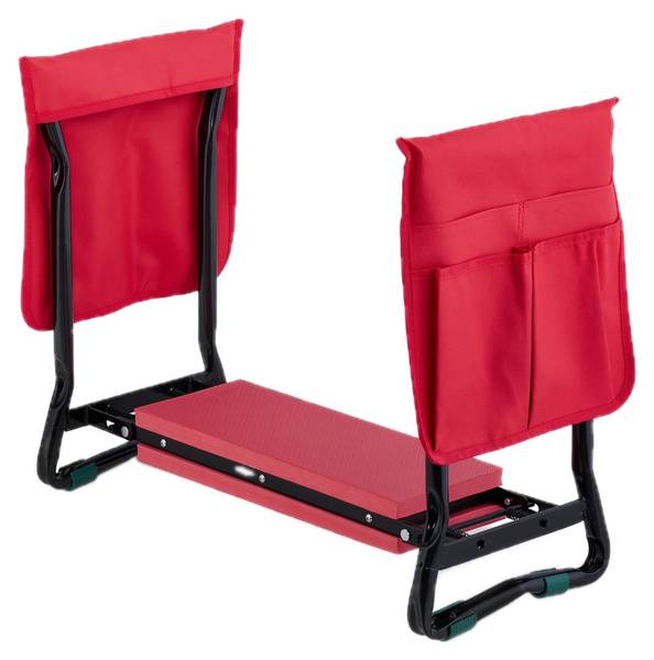 Kniebank für Gartenarbeit Schwarz - Rot - Polyester - Stahl - 65 x 50 x 32 cm