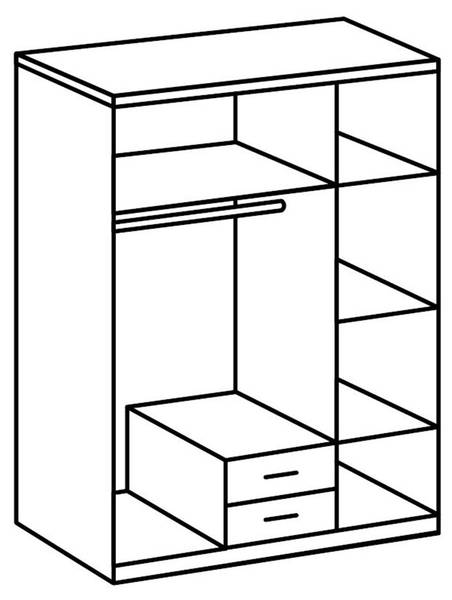 Armoire 13166 Marron - Bois manufacturé - 58 x 199 x 135 cm