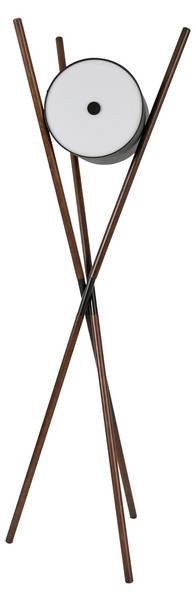 Stehleuchte 8098 Braun - Mischgewebe - Walnuss - Edelstahl - 57 x 173 x 51 cm
