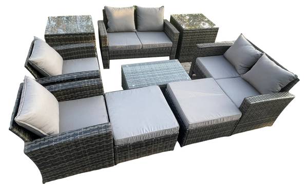 Gartenmöbel Set Mit Tisch A(9er-Set) Grau - Webstoff - 70 x 74 x 124 cm