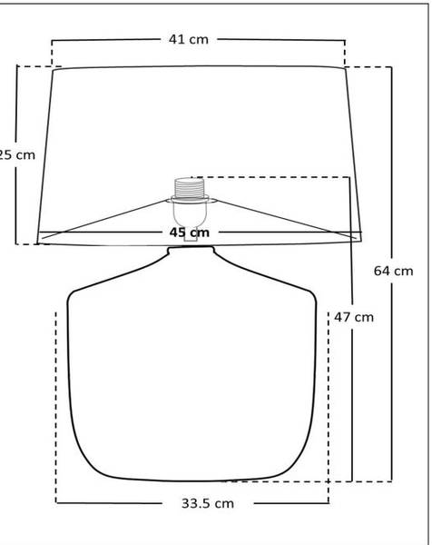 Tischlampe AMBALA Leinen - 45 x 64 x 45 cm