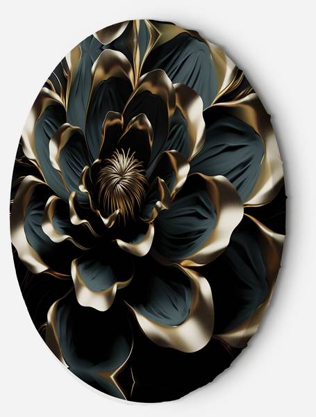 Wandbild Blume Grün - Polyester - 40 x 40 x 3 cm