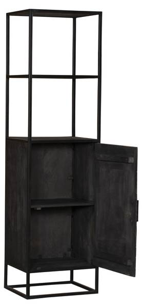 Bücherregal NEW YORK Schwarz - Massivholz - 55 x 200 x 45 cm