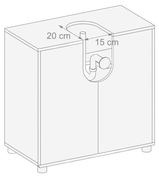 Waschbeckenunterschrank Lamellentüren Schwarz - Weiß