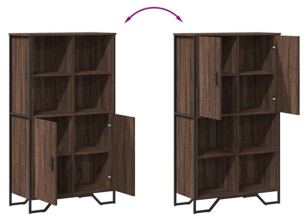 Highboard DE8816 Braun - Holzwerkstoff - 80 x 138 x 36 cm