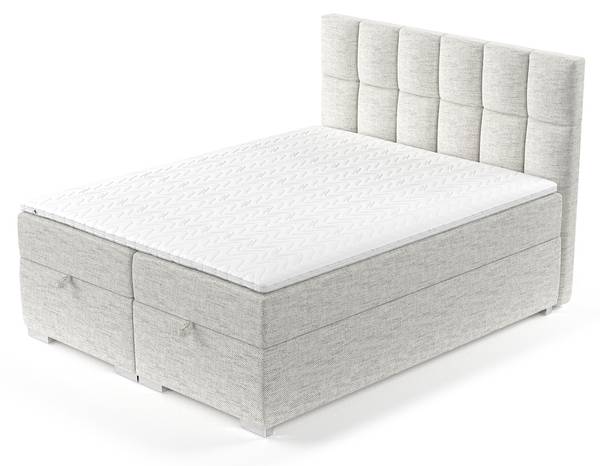 Boxspringbett Essence mit Topper Grau - Liegefläche Breite: 160 cm