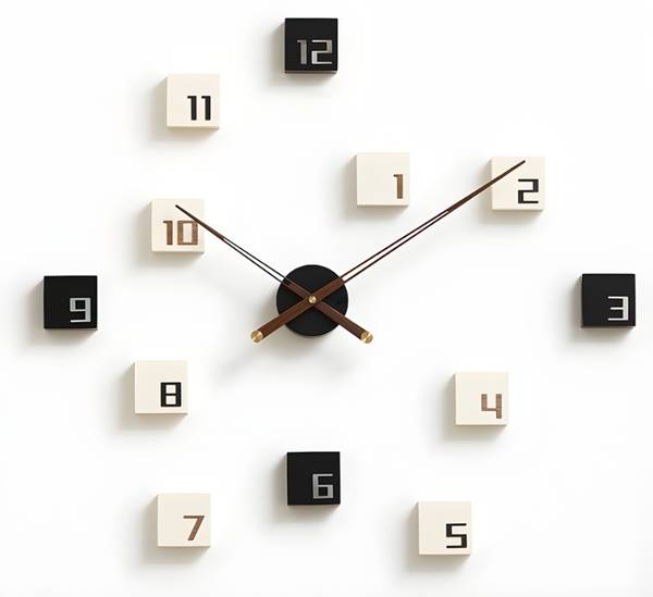 Wanduhr THE CONTRAST Schwarz - Weiß - Holzwerkstoff - 83 x 76 x 4 cm
