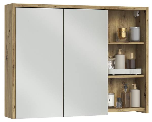 Badspiegelschrank Viola 60728 Beige - Braun - Holzwerkstoff - 100 x 75 x 18 cm