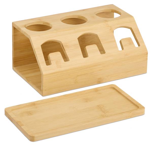 Support pour 3 bouteilles Marron - Bois composite - 30 x 13 x 18 cm