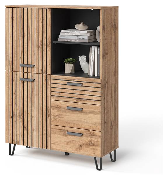 Garderobe Amber 55547 Braun - Holzwerkstoff - 100 x 142 x 38 cm