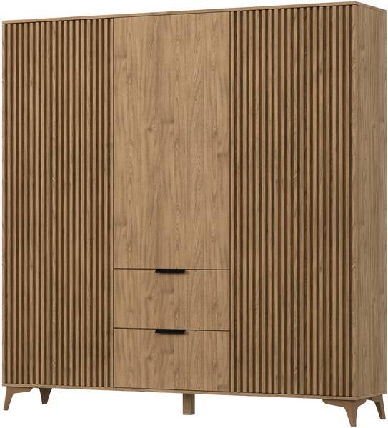 Kleiderschrank Seewen Braun - Holzwerkstoff - 185 x 192 x 60 cm