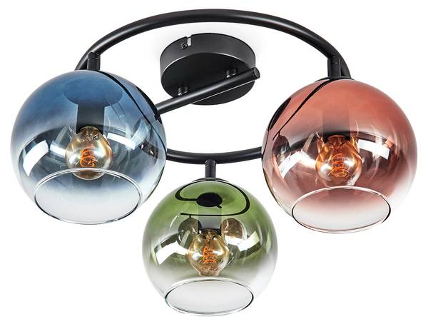 Deckenleuchte Cesaro Blau - Grün - Aluminium - Klarglas - 16 x 21 x 16 cm