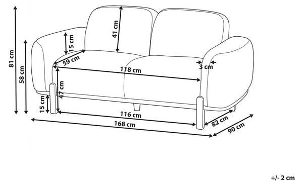 2-Sitzer Sofa ODNES Braun - Weiß - Bambus - 168 x 81 x 90 cm