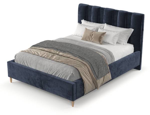 Polsterbett LOOM mit Stauraum Lotta Marineblau - Liegefläche Breite: 160 cm