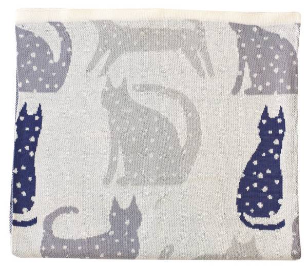 Decke Katze Tiny Grau - Textil - 80 x 1 x 100 cm