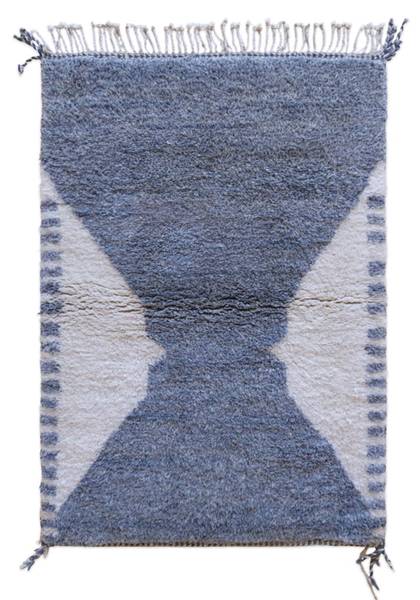 Teppich BERBER Blau - Naturfaser - 114 x 164 x 114 cm