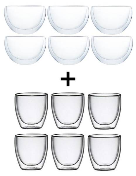Doppelwandige Gläser Set SIX+SIX 12-tlg Borosilikatglas - 11 x 11 x 11 cm